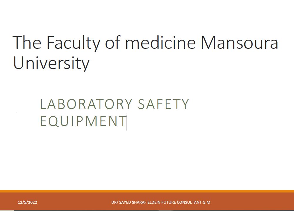 course about LABORATORY SAFETY EQUIPMENT