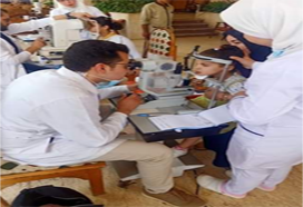 نظم مركز طب وجراحة العيون قافلة طبية للكشف المبكر عن الإعاقات البصرية بنادى النيل جامعة المنصورة 